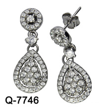 A forma 925 prata cúbica Zirconia Dangle Brincos (Q-7746. JPG)